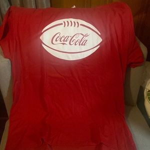 Never used Custom Red Coca Cola football graphic tee